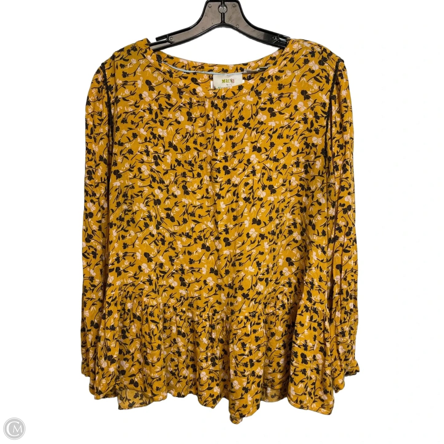 Top Long Sleeve By Maeve In Yellow, Size: 1x