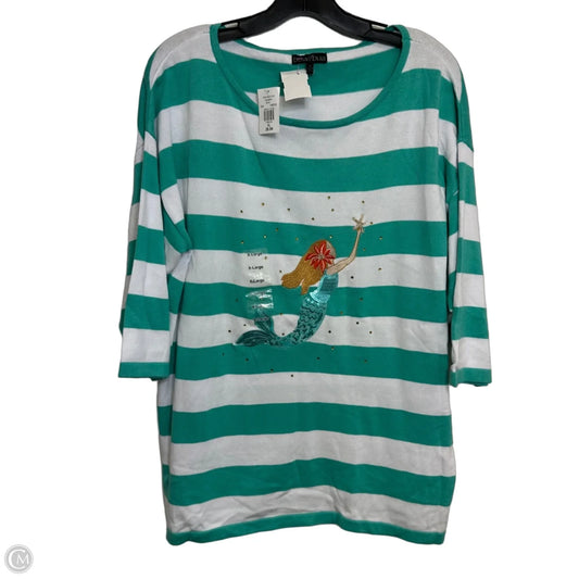 Sweater Short Sleeve By Clothes Mentor In Nautical Print, Size: Xl