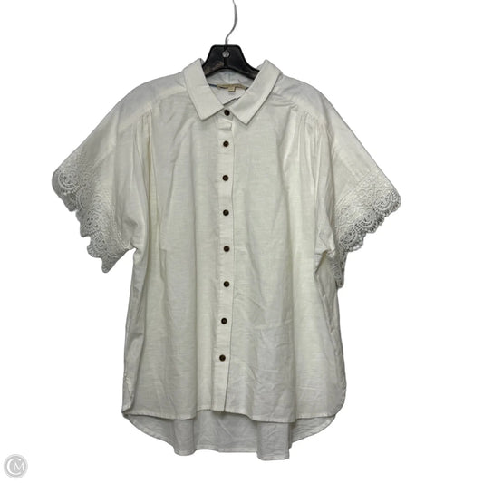 Top Short Sleeve By Clothes Mentor In White, Size: Xl