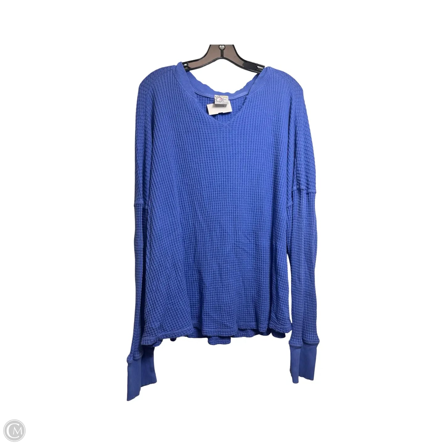 Top Long Sleeve Basic By Offline In Blue, Size: Xxl