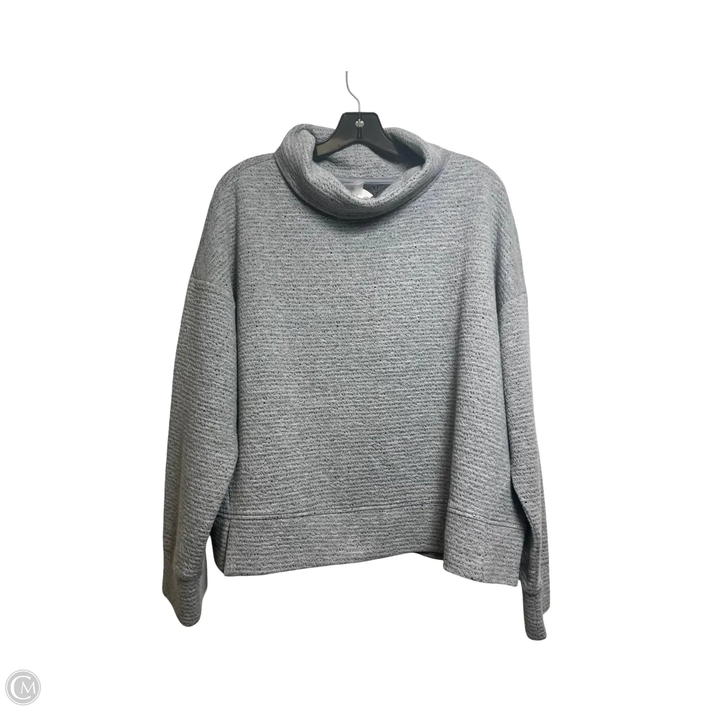 Athletic Top Long Sleeve Collar By Calia In Grey, Size: 1x