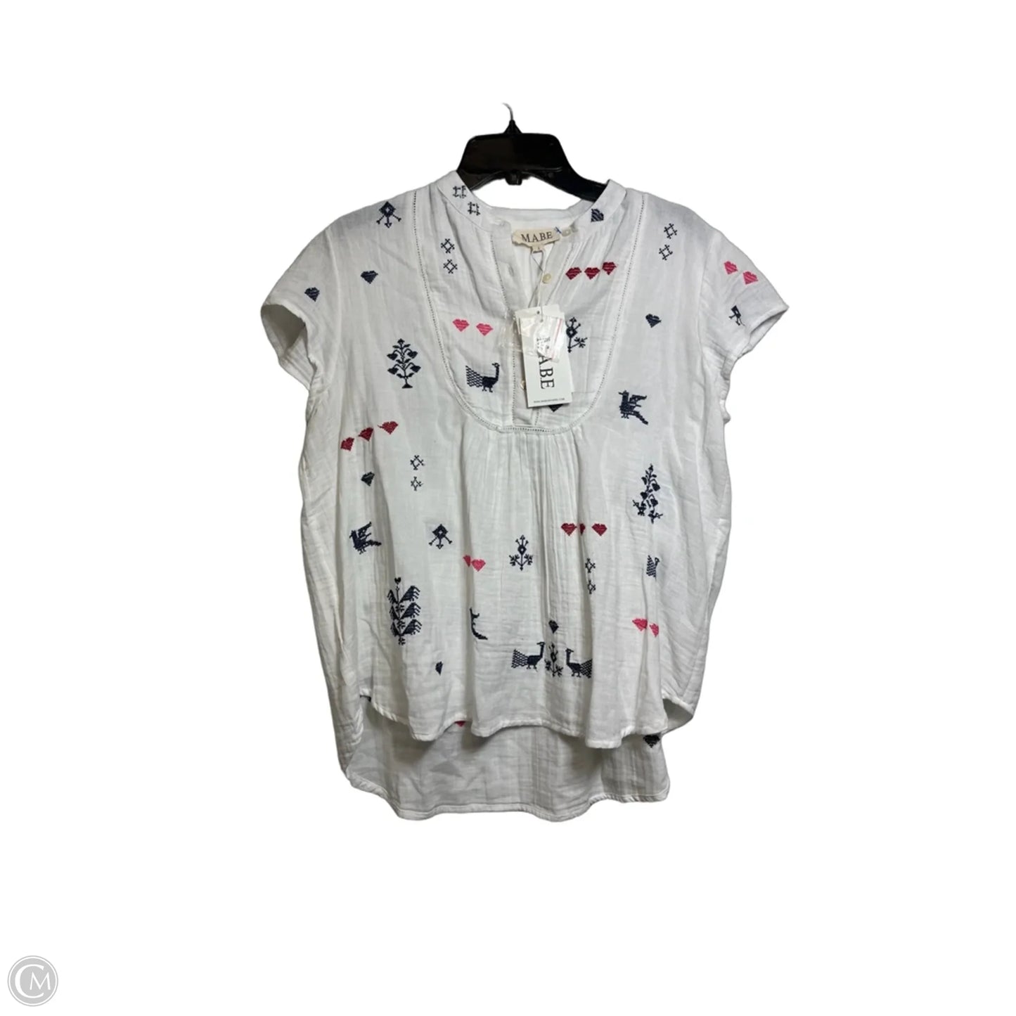 Top Short Sleeve By Clothes Mentor In White, Size: L