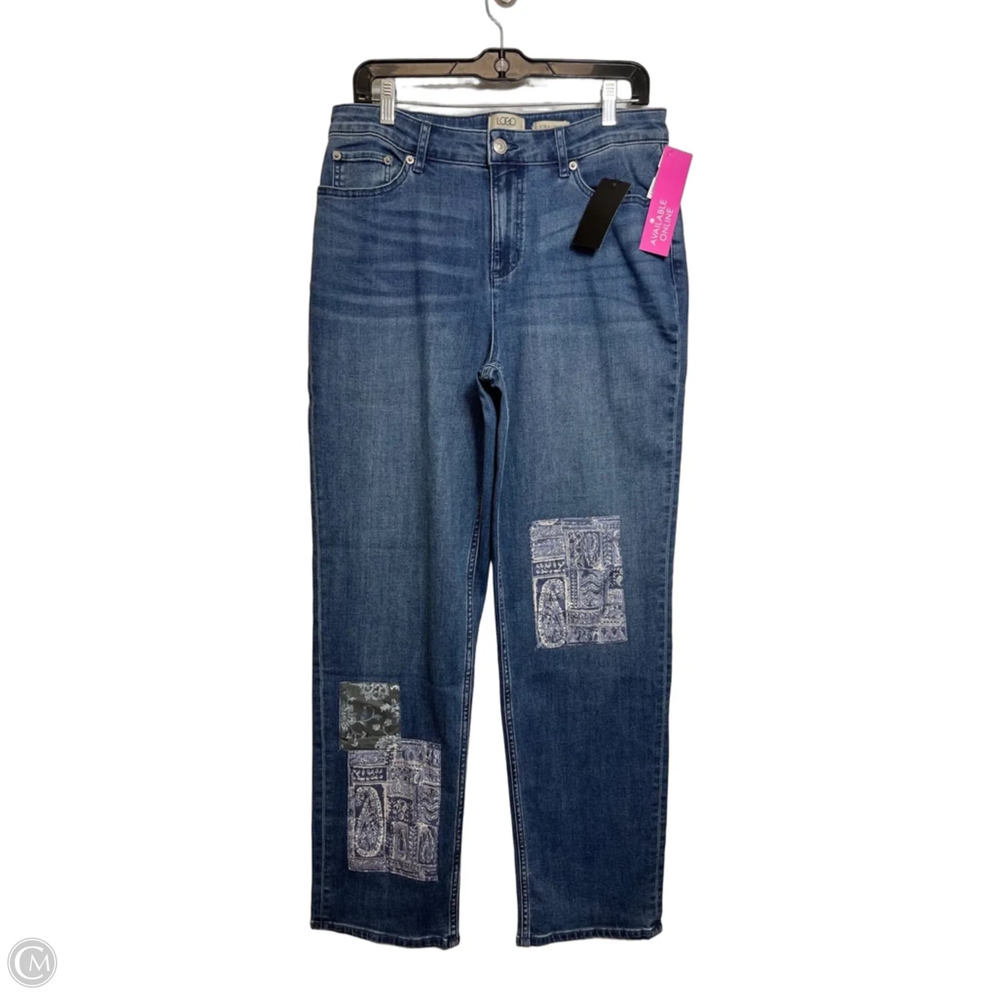 Jeans Straight By Logo In Blue Denim, Size: 10