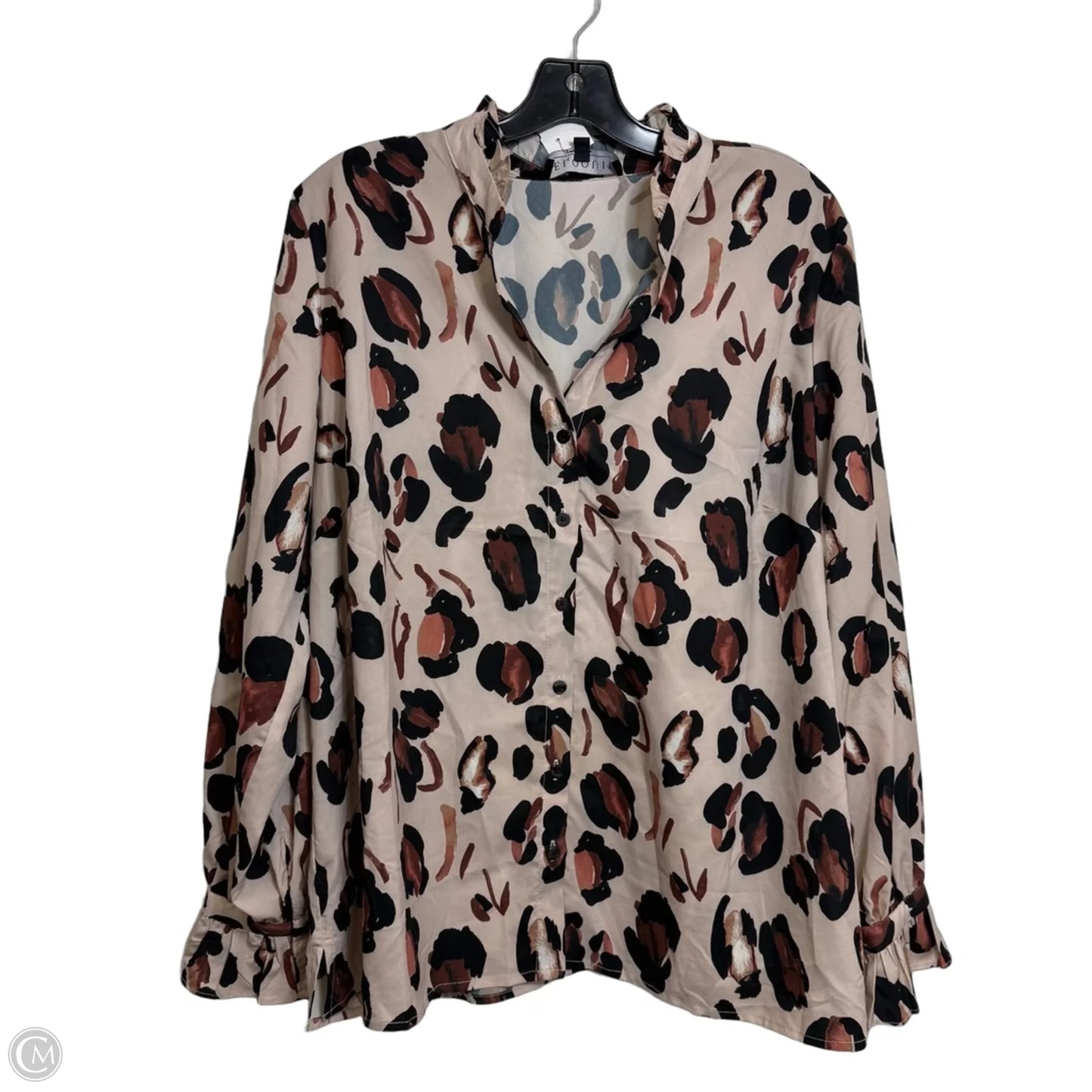 Top Long Sleeve By Eloquii In Animal Print, Size: 1x