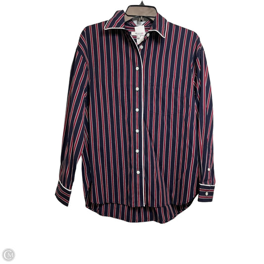 Top Long Sleeve By Madewell In Striped Pattern, Size: M