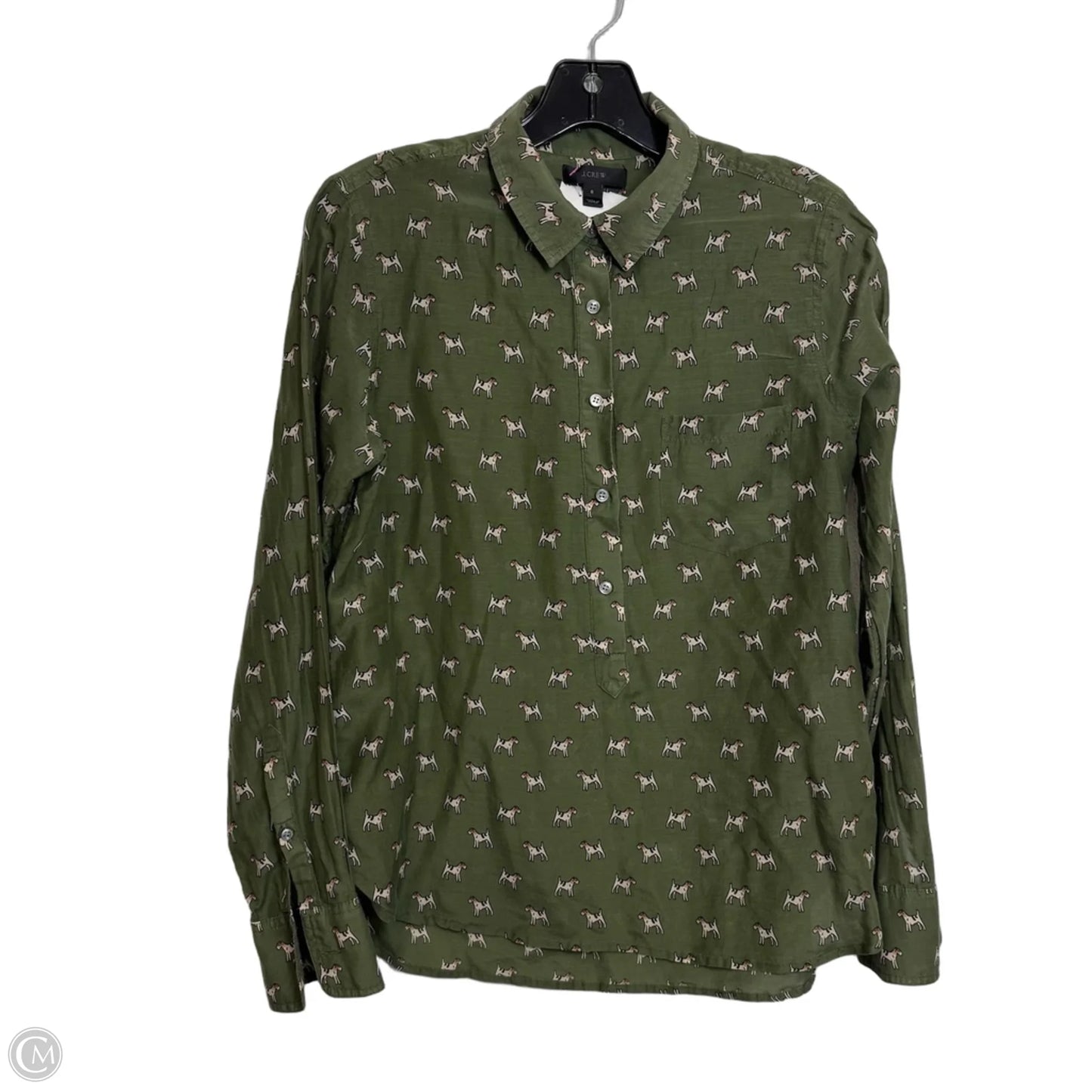 Top Long Sleeve By J. Crew In Green, Size: 6