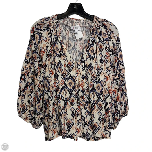 Top 3/4 Sleeve By Evereve In Multi-colored, Size: Xs
