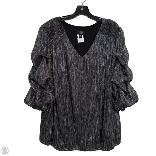 Top 3/4 Sleeve By Msk In Silver, Size: 3x