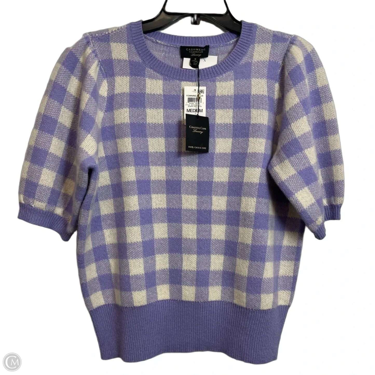 Sweater Short Sleeve By Charter Club In Purple, Size: M