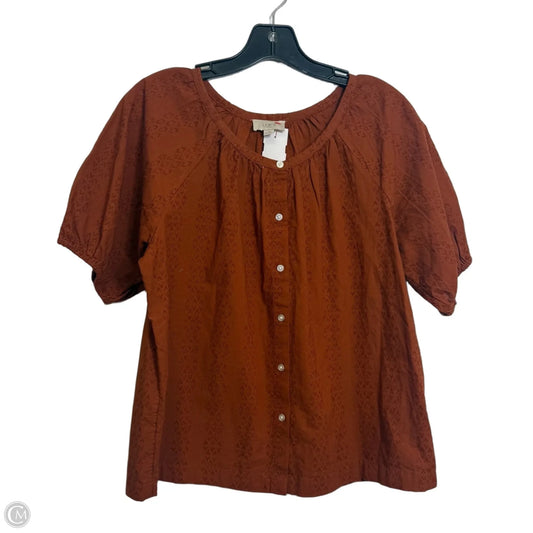 Top Short Sleeve By Loft In Copper, Size: S