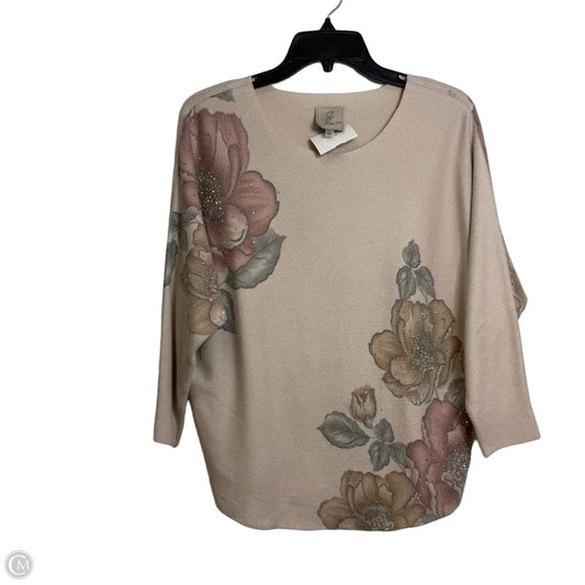 Top 3/4 Sleeve By Sioni In Floral Print, Size: L