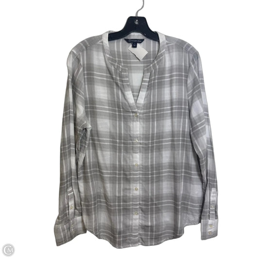 Top Long Sleeve By Cme In Plaid Pattern, Size: L