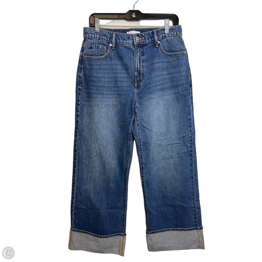 Jeans Cropped By Loft In Blue Denim, Size: 4