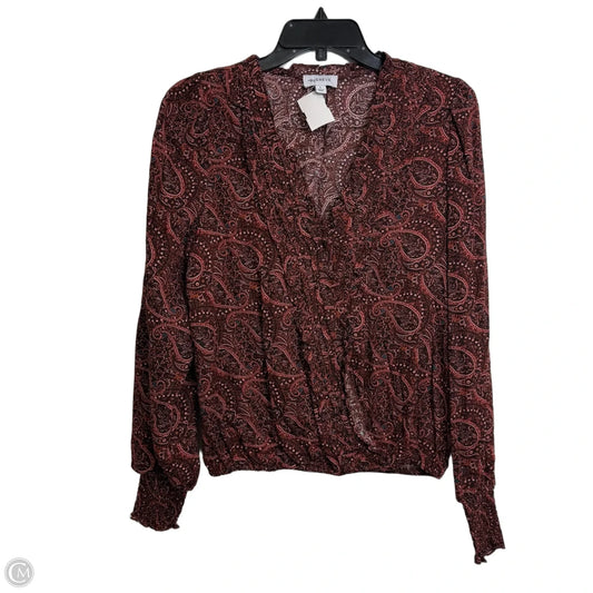 Top Long Sleeve By Evereve In Paisley Print, Size: S
