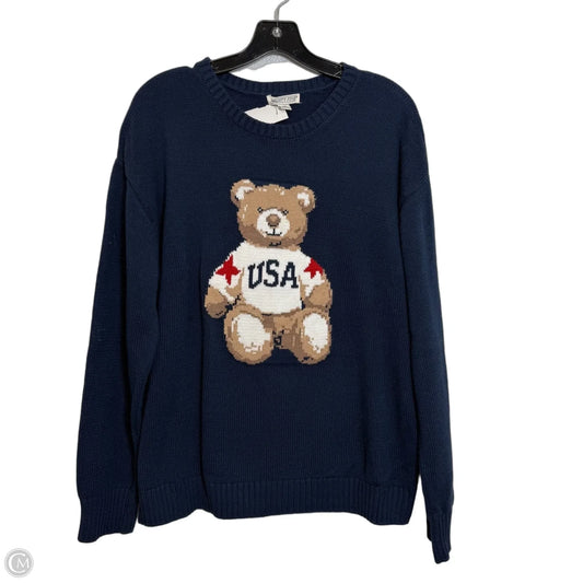 Sweater By Mighty Fine In Navy, Size: Xxl