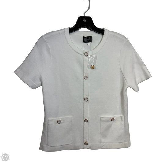 Sweater Short Sleeve By Clothes Mentor In White, Size: M
