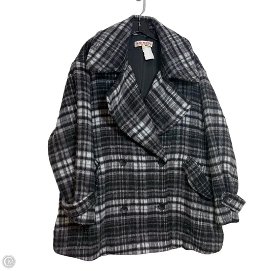 Coat Peacoat By Free People In Plaid Pattern, Size: L