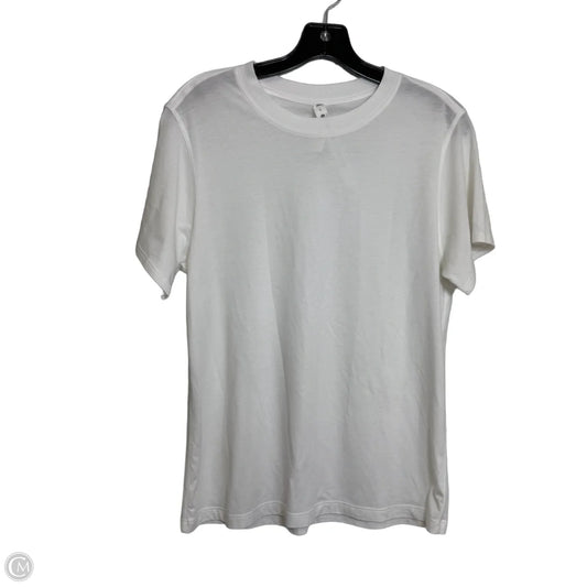 Athletic Top Short Sleeve By Lululemon In White, Size: 2