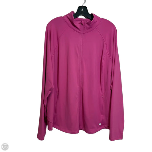 Athletic Jacket By Tek Gear In Pink, Size: 2x