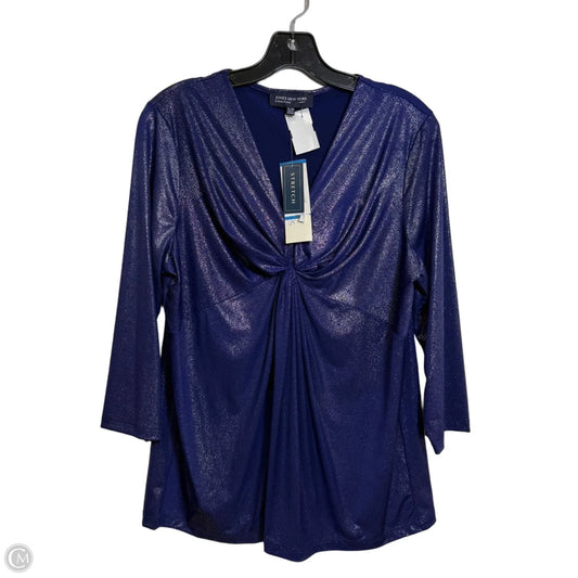 Top Long Sleeve By Jones New York In Blue, Size: Xl