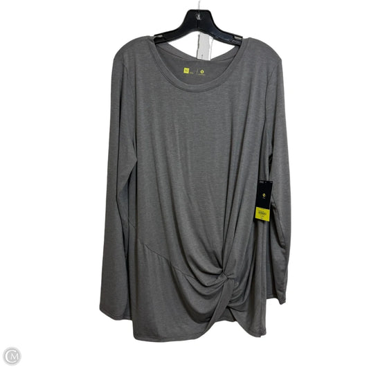 Athletic Top Long Sleeve Crewneck By Xersion In Grey, Size: Xl