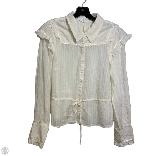 Top Long Sleeve By Free People In Ivory, Size: L