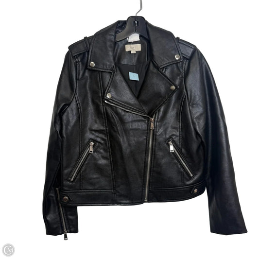 Jacket Moto By Loft In Black, Size: Sp