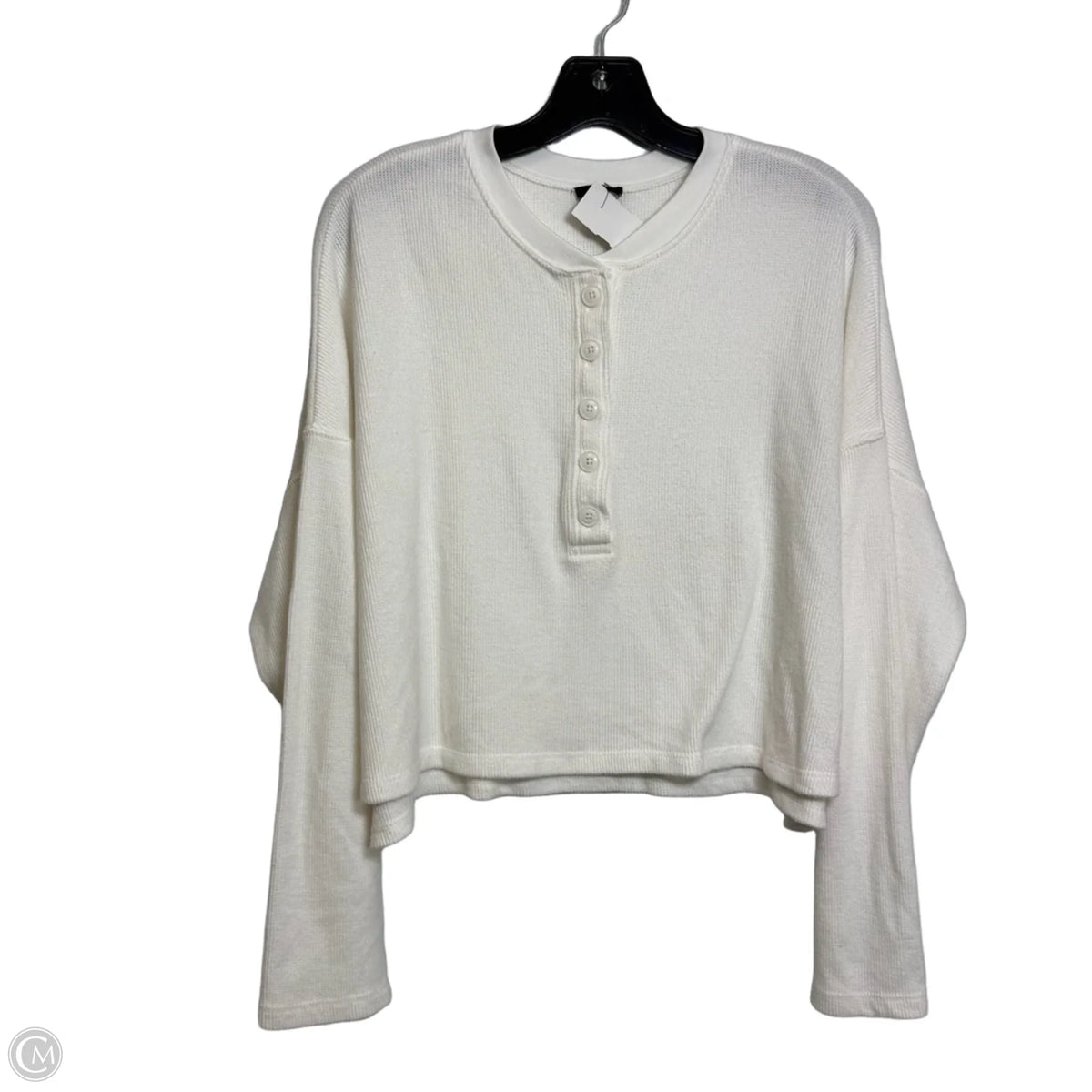 Top Long Sleeve Basic By Express In White, Size: M