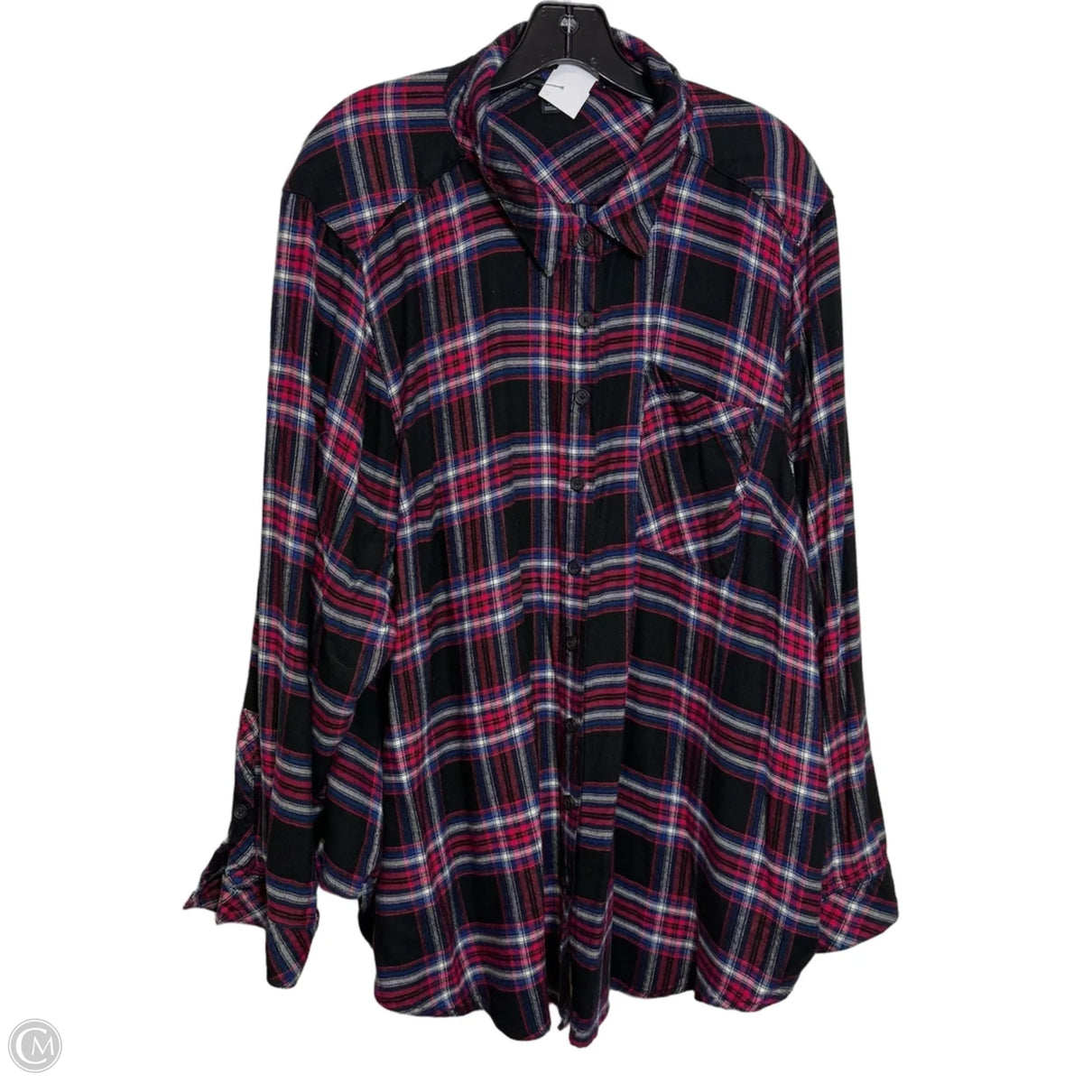 Top Long Sleeve By Torrid In Plaid Pattern, Size: 4x