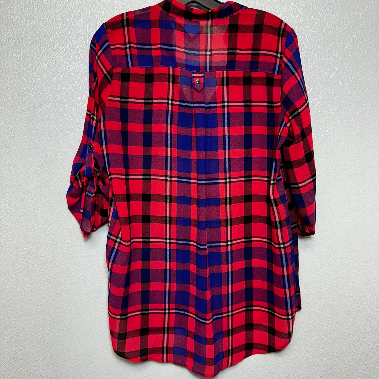 Top 3/4 Sleeve By My Michelle In Plaid, Size: M