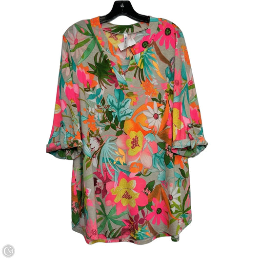 Top 3/4 Sleeve By Dear Scarlett In Multi-colored, Size: Xl