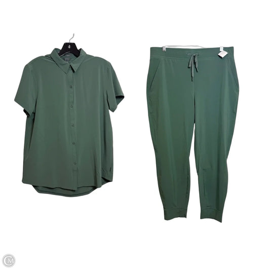Boyfriend fit Pants Set 2pc By Eddie Bauer In Green, Size: M
