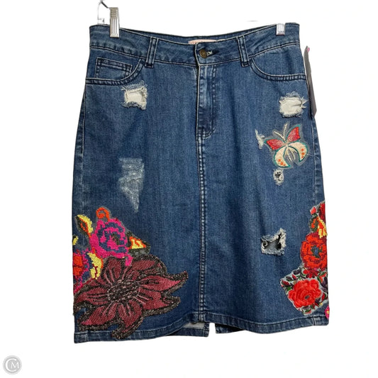 Skirt Midi By Cecilia Prado In Blue Denim, Size: S