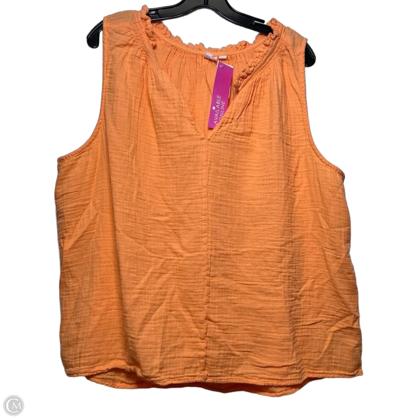 Top Sleeveless By Gap In Orange, Size: Xxl
