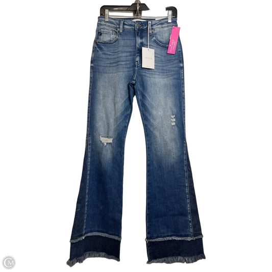 Jeans Flared By Kancan In Blue Denim, Size: 8
