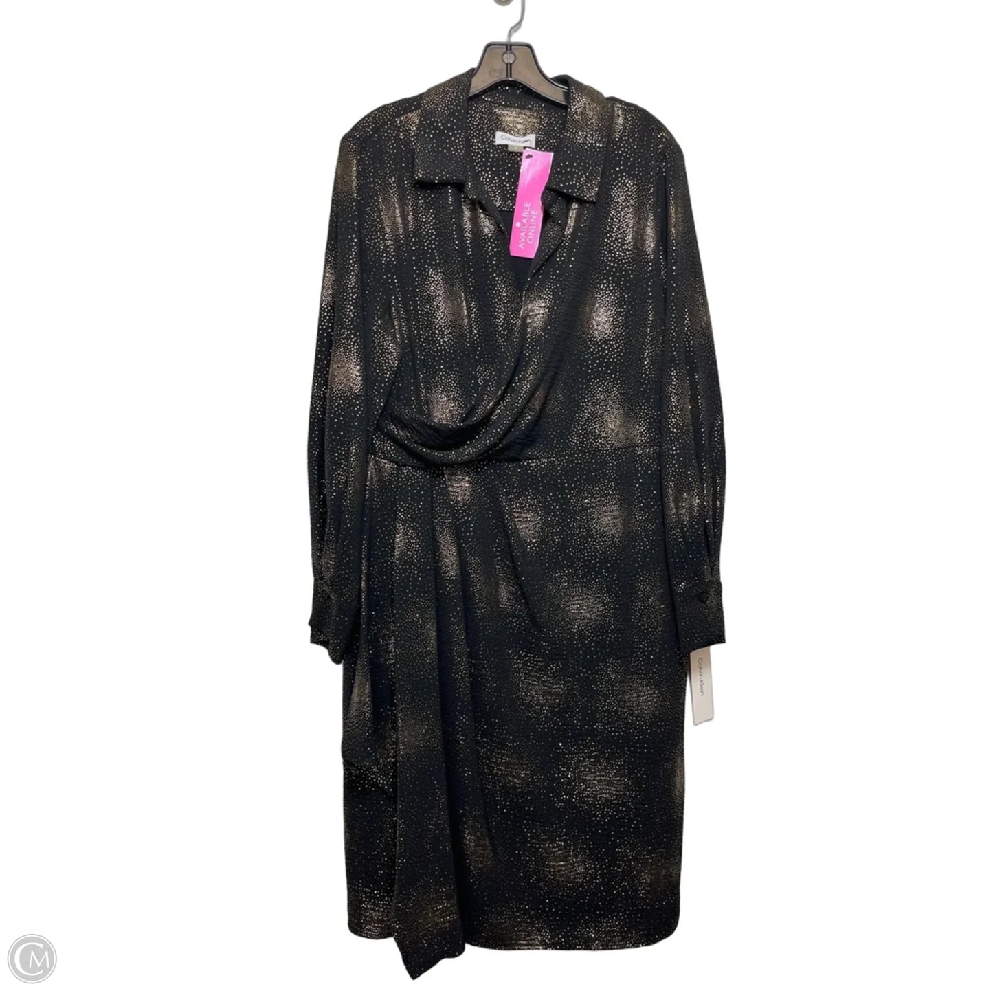 Dress Casual Midi By Calvin Klein In Black, Size: 12