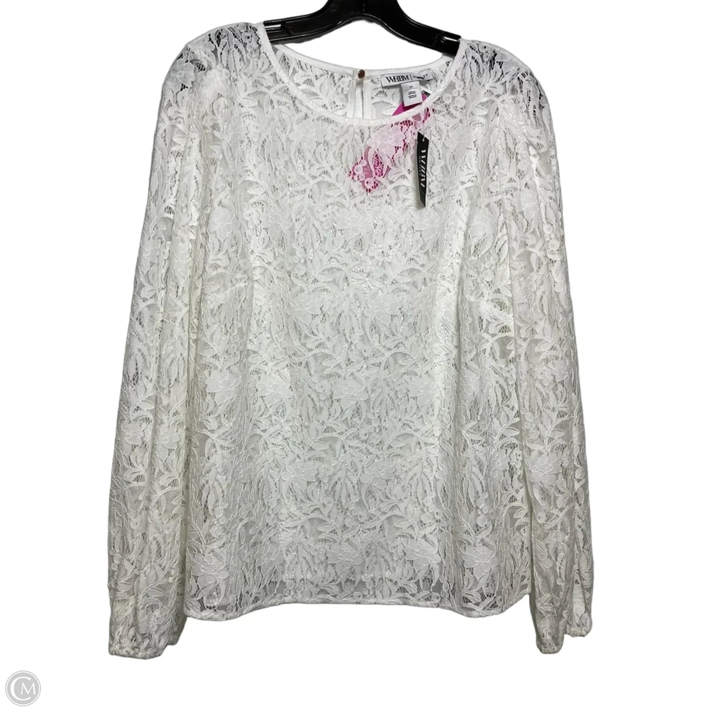Top Long Sleeve By White House Black Market In White, Size: 12