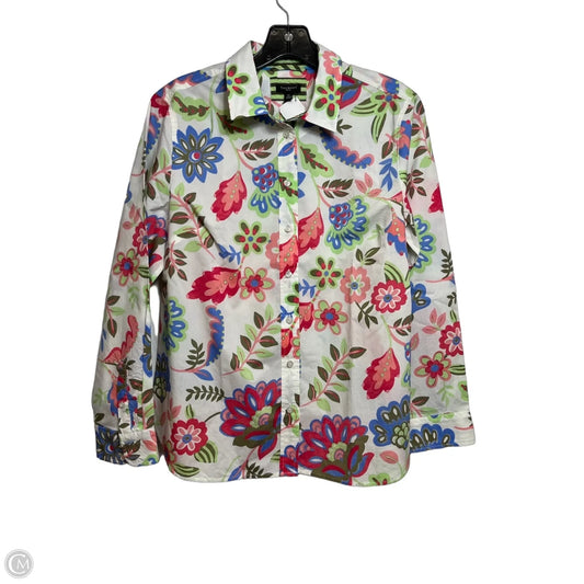 Top Long Sleeve By Talbots In Floral Print, Size: L
