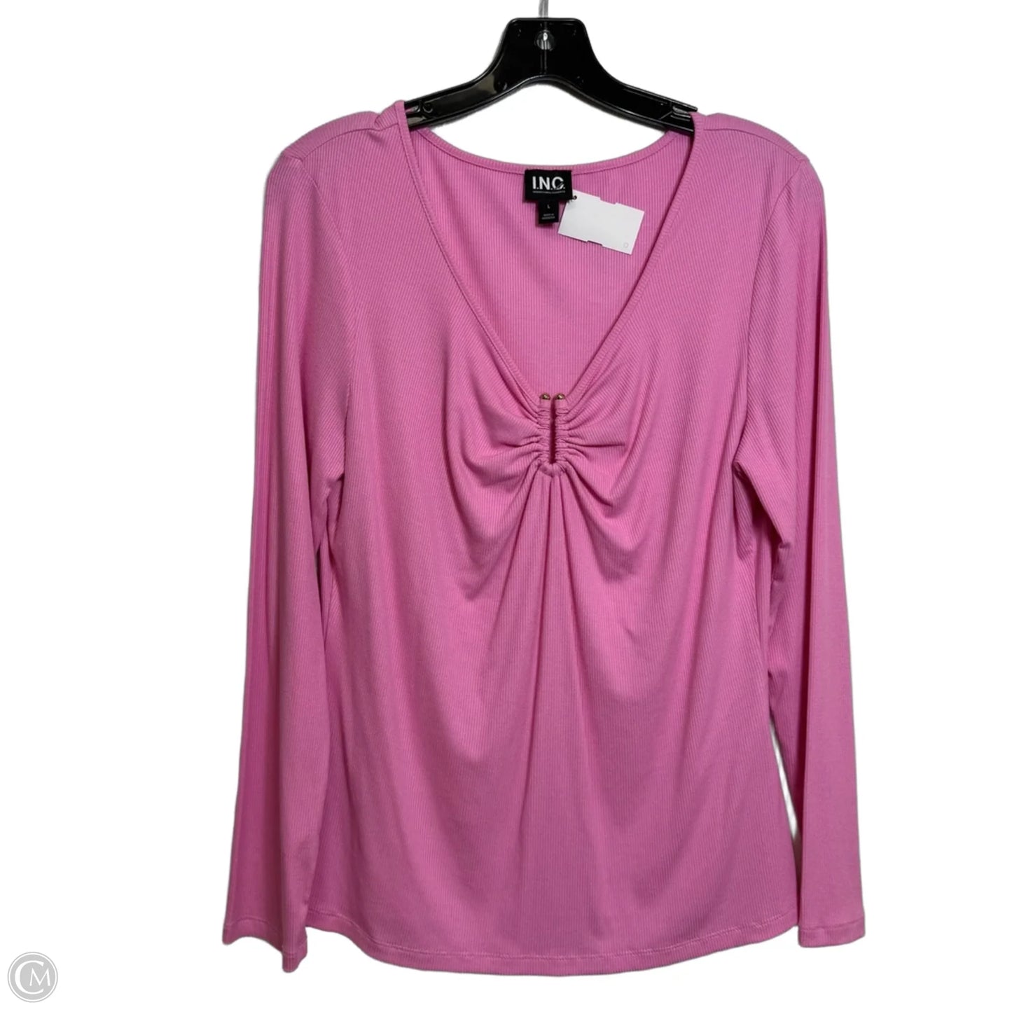 Top Long Sleeve By Inc In Pink, Size: L