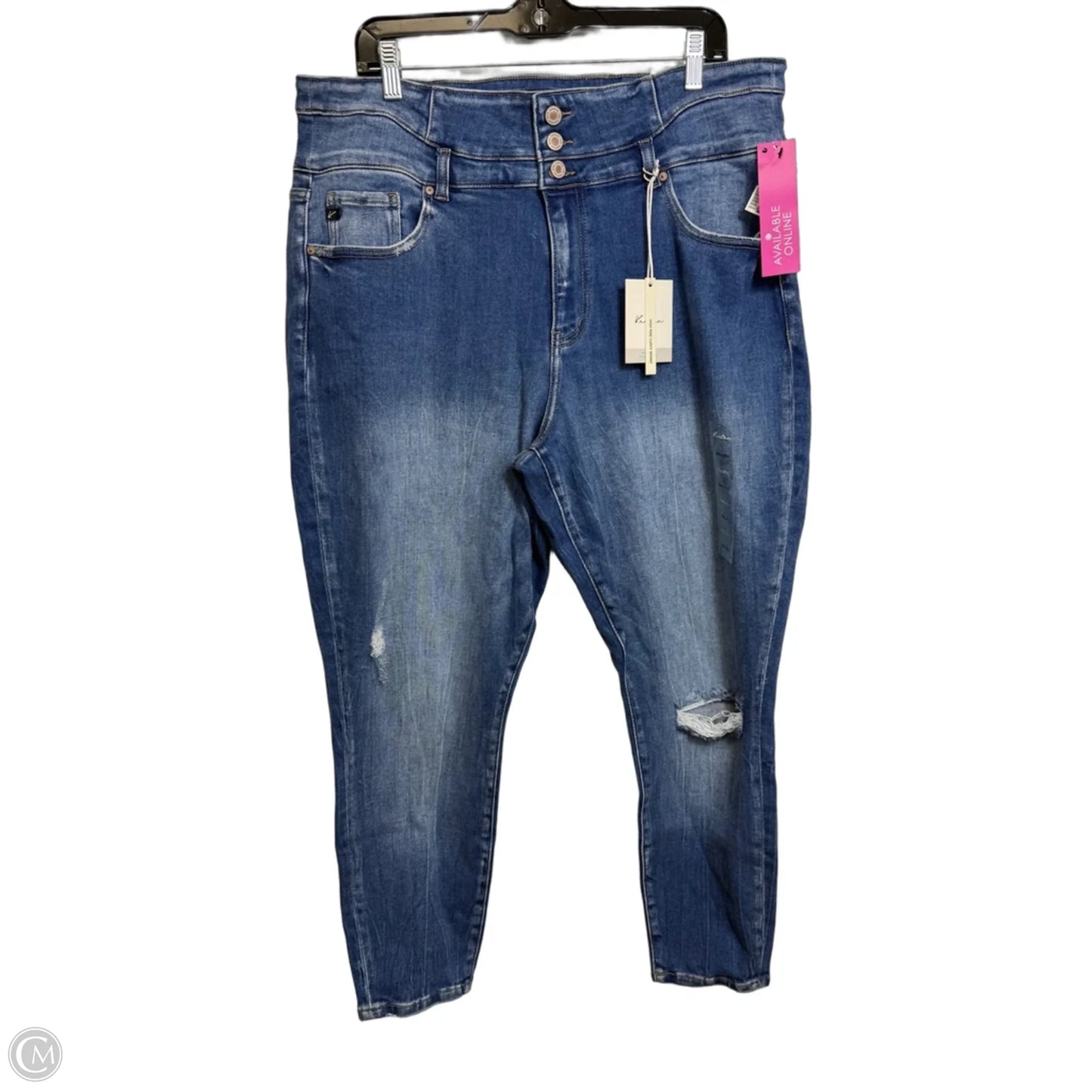 Jeans Straight By Kancan In Blue Denim, Size: 20