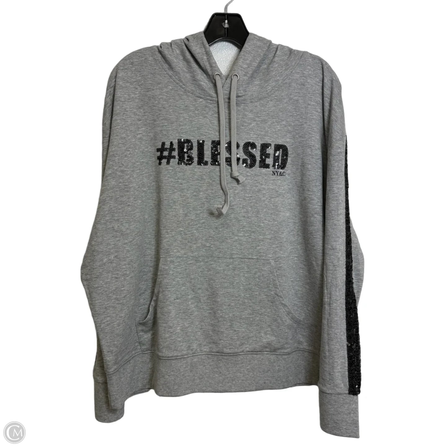 Top Long Sleeve By Soho Apparel In Grey, Size: Xl
