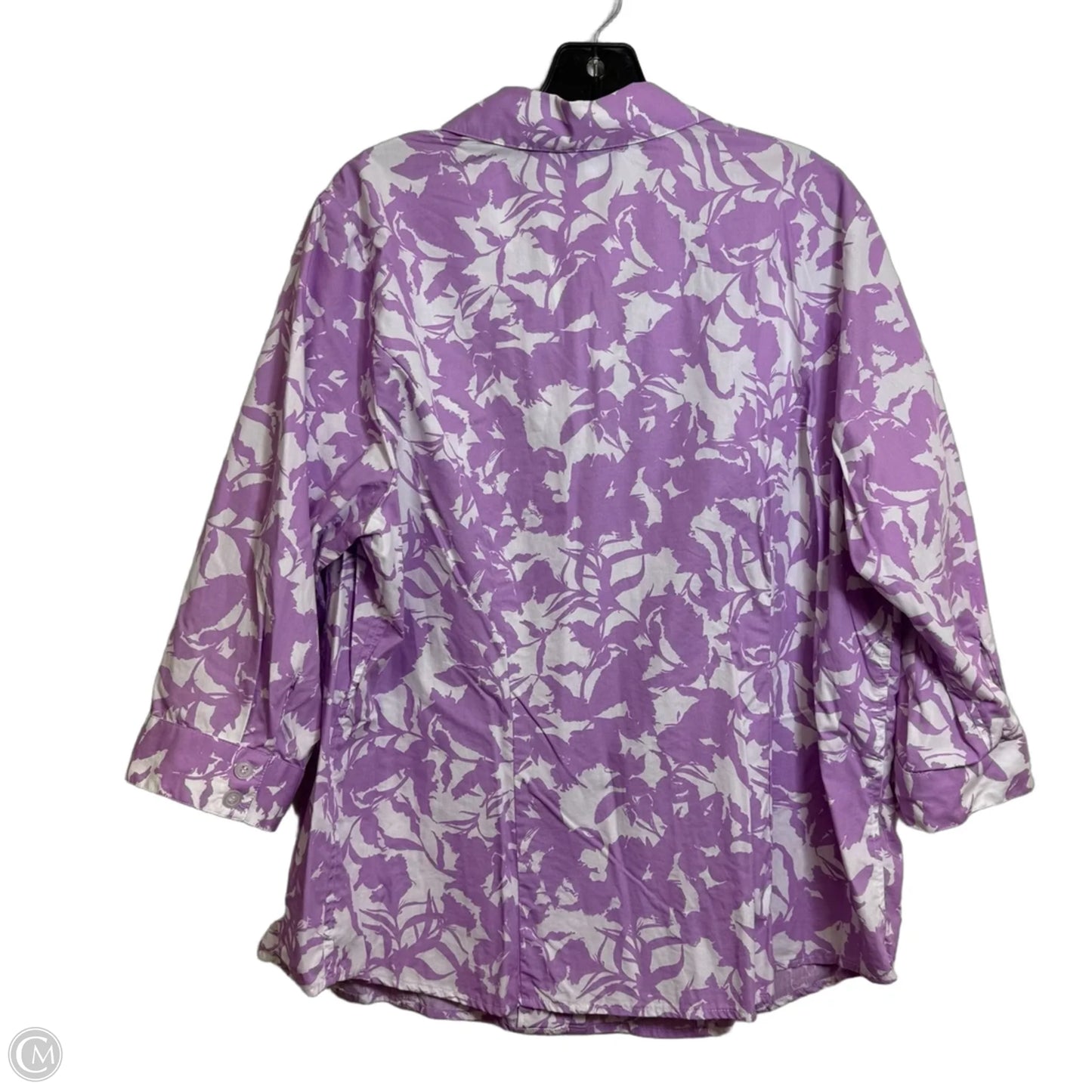 Top 3/4 Sleeve By Cj Banks In Purple, Size: 1x