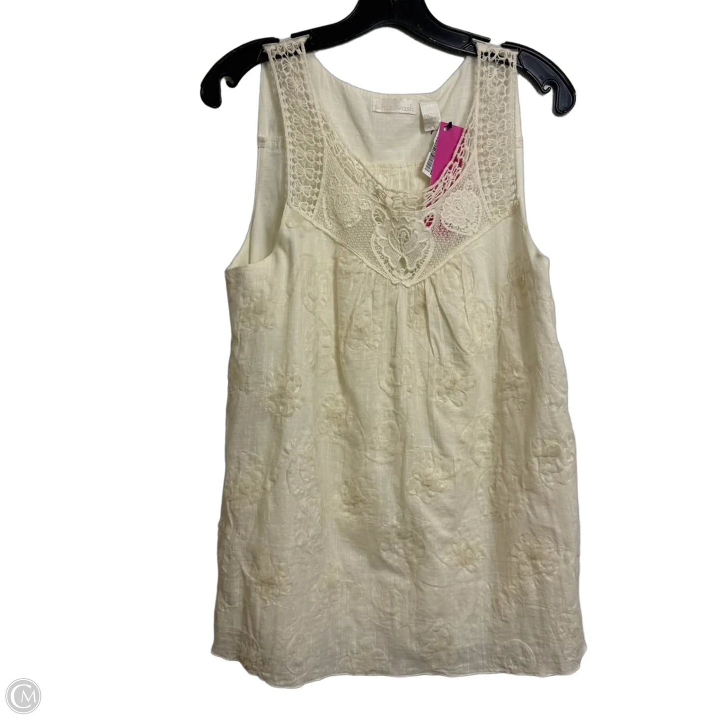 Top Sleeveless By Clothes Mentor In White, Size: M