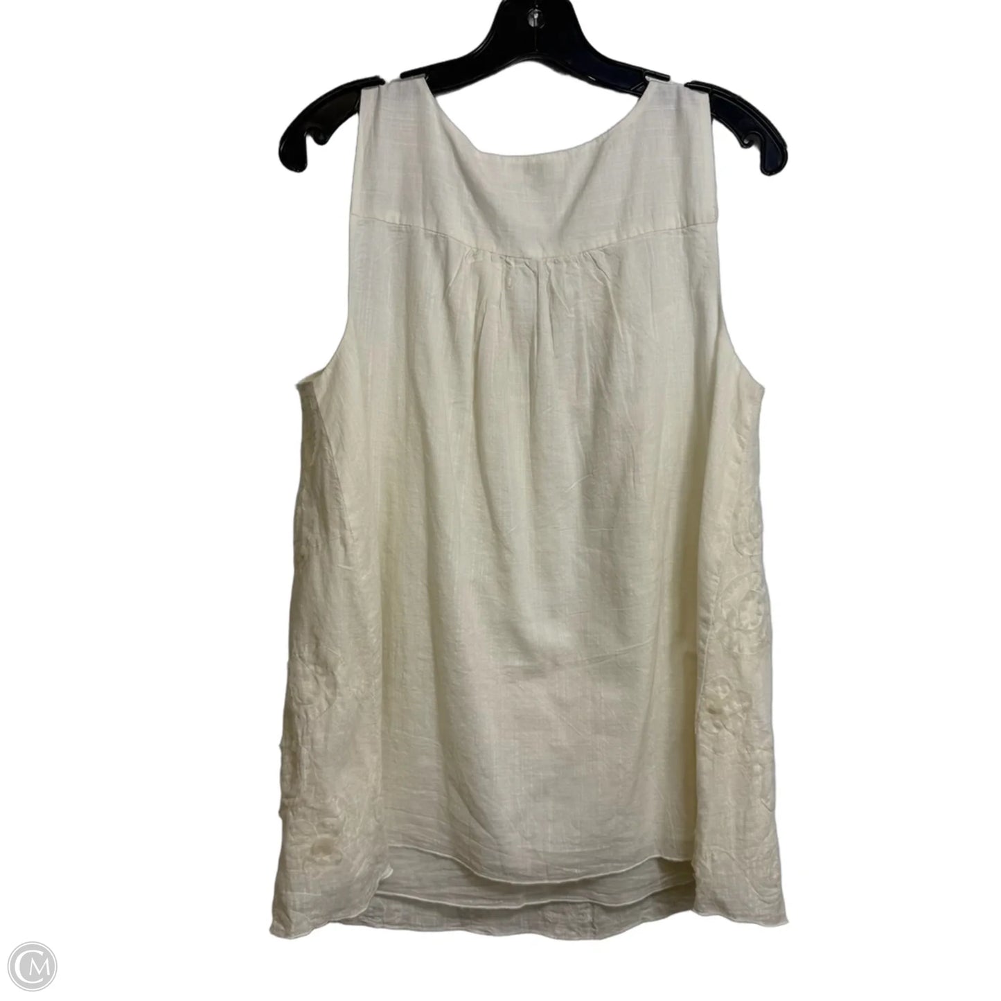Top Sleeveless By Clothes Mentor In White, Size: M