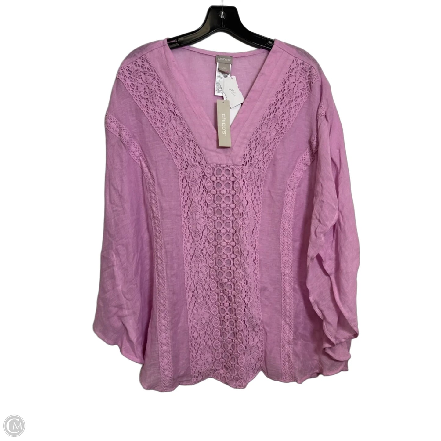 Top Short Sleeve By Chicos In Pink, Size: Xl