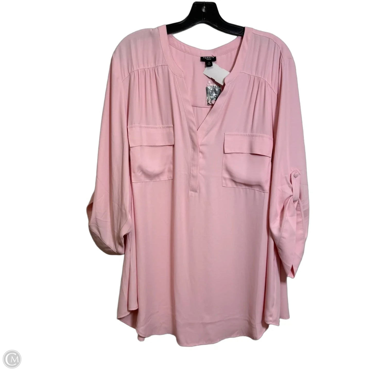 Top 3/4 Sleeve By Torrid In Pink, Size: 4x