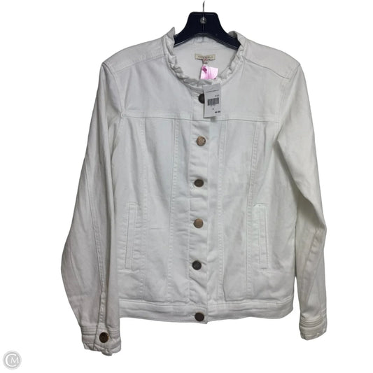Jacket Denim By Clothes Mentor In White, Size: S