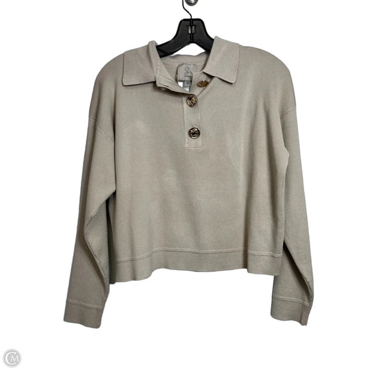 Top Long Sleeve By Sioni In Tan, Size: M