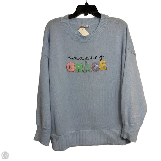 Amazing Grace Sweater By Clothes Mentor In Blue, Size: Xl