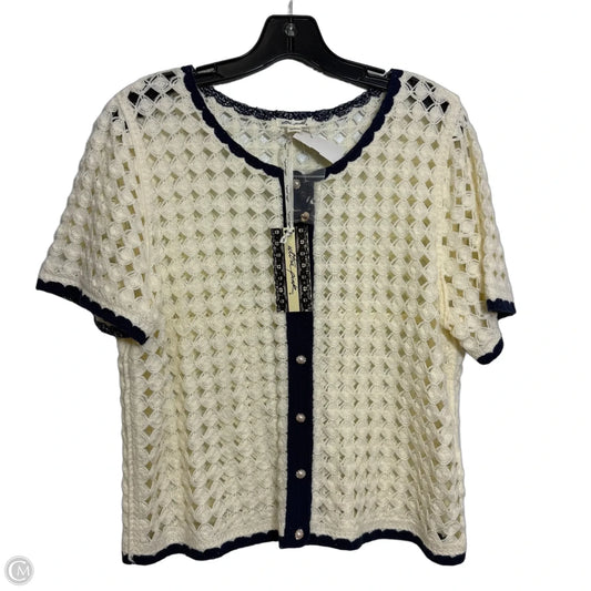 Top Short Sleeve By Ultra Pink In White, Size: M
